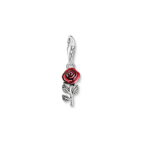 Thomas Sabo Sterling Silver Red Rose Charm