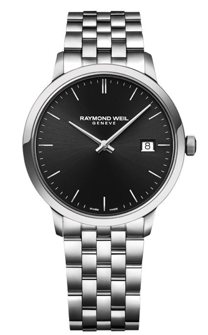 Toccata Quartz 39 mm Mens Watch Stainless Steel Black Dial