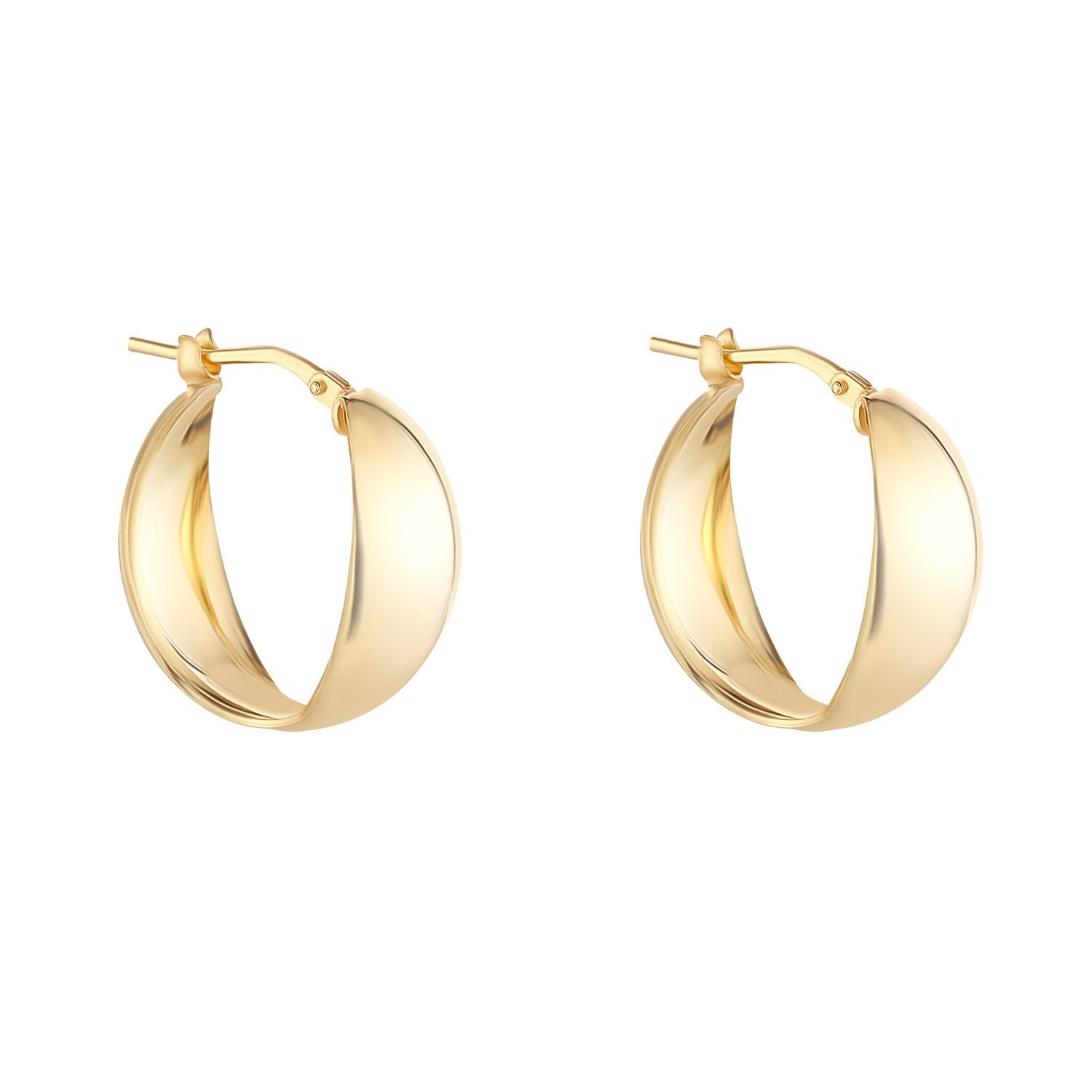 Sterling Silver Yellow Gold Plated Chunky Hoop Earrings