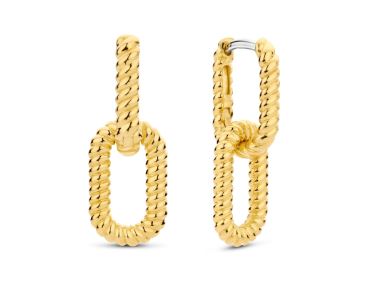 Ti Sento Rope Chain Link Earrings - Silver & Gold
