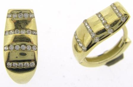 Elegant 9ct Yellow Gold Cubic Zirconia Hoop Earrings