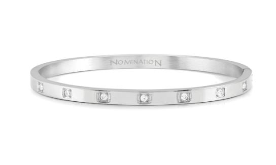 Nomination Pretty Bangles Stainless Steel Cubic Zirconia Square Bangle