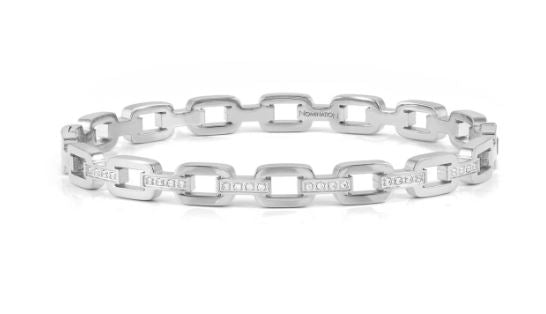 Nomination Stainless Steel Cubic Zirconia Chain Link Bangle - Lrg
