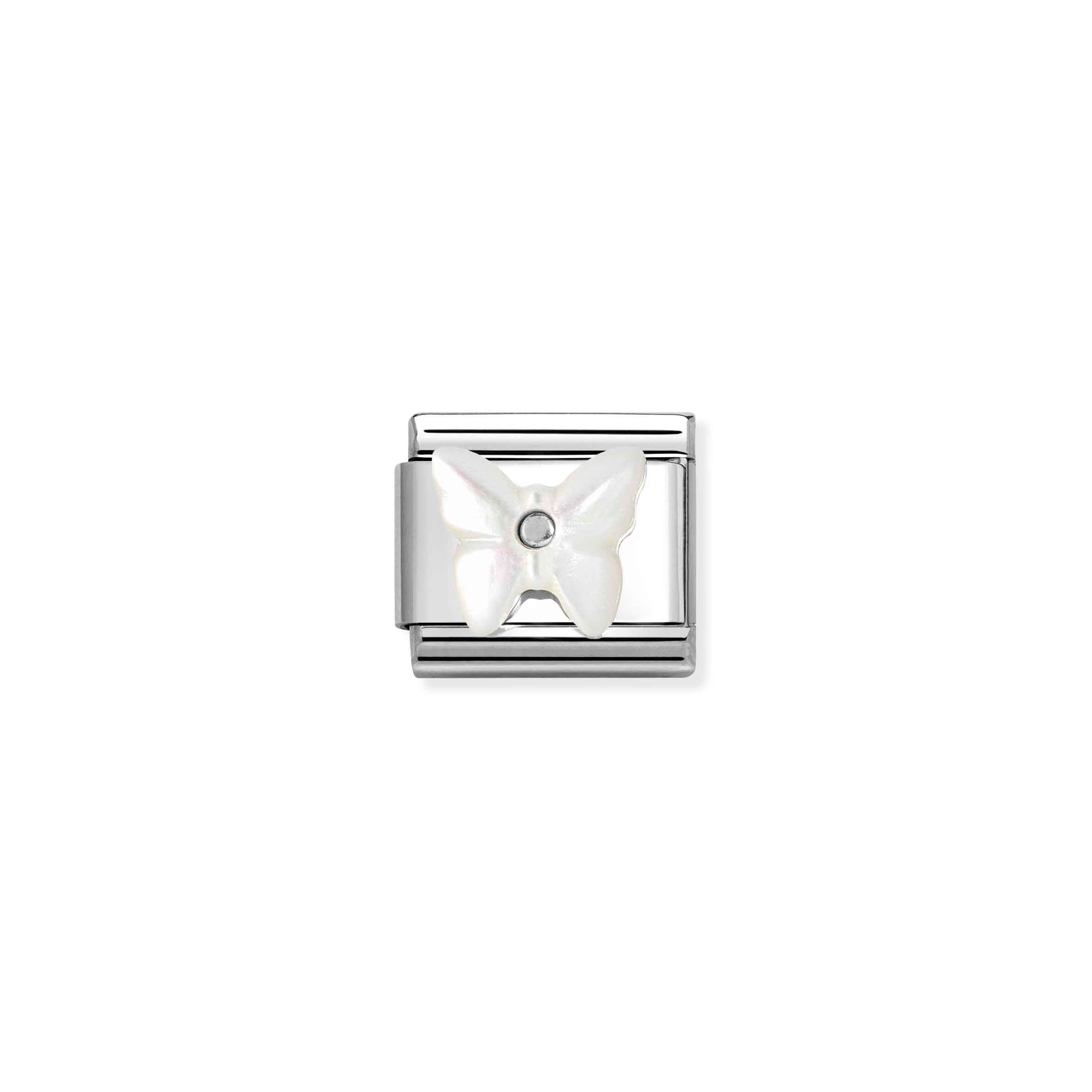 Nomination Composable Classic White Mother of Pearl Butterfly Link