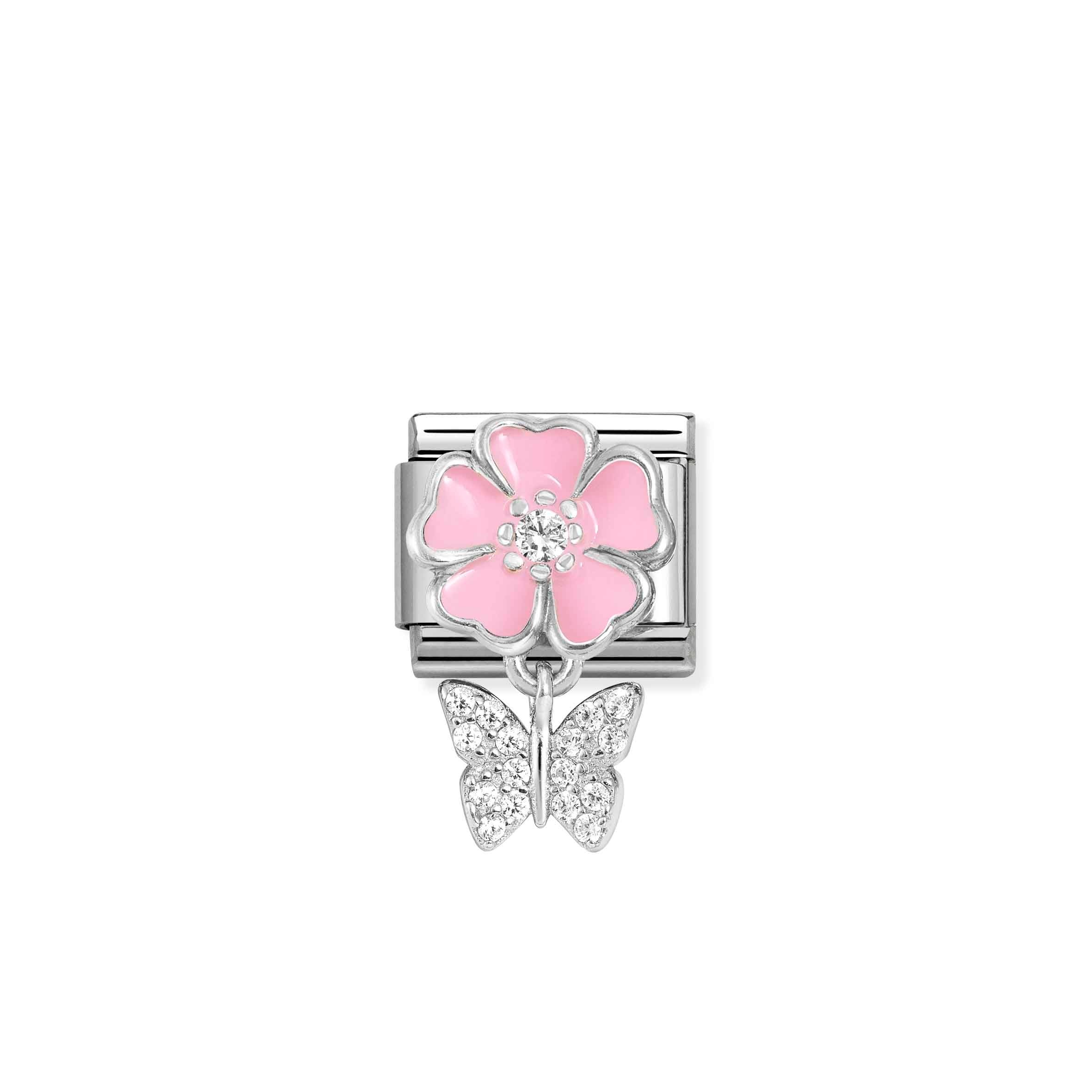 Nomination Composable Classic Pink Flower & Butterfly Charm