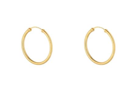 Statement 9ct Yellow Gold CZ Lined Hoop Earrings