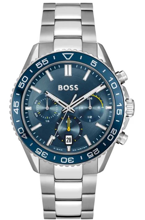 BOSS Mens Runner Chronograph Blue 44mm Watch