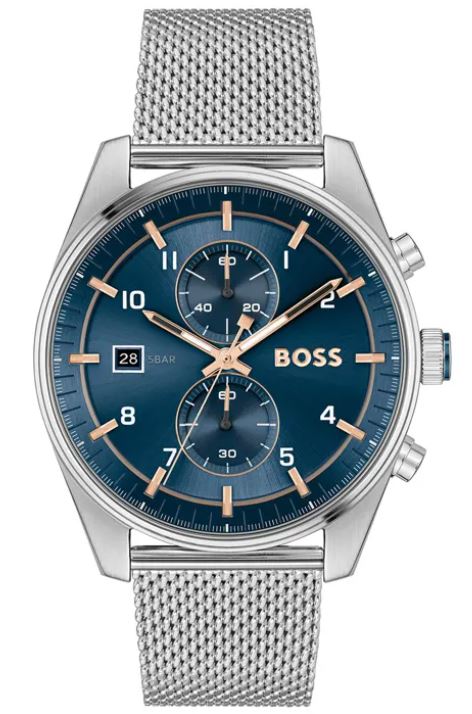 BOSS Mens Ocean Edition Chronograph Blue 44mm Watch