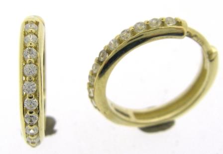 9ct Yellow Gold Cubic Zirconia Oval Hoop Earrings