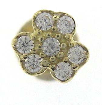 9ct Yellow Gold Cubic Zirconia Single Hoop Earring