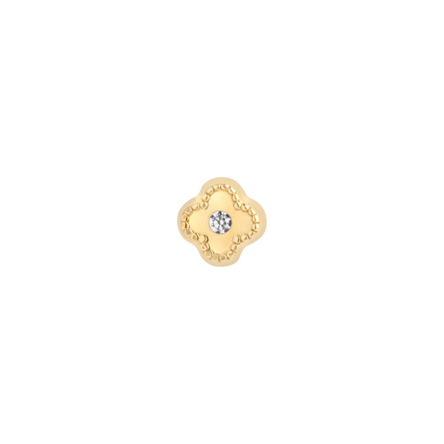 9ct Yellow Gold Cubic Zirconia Clover Earring