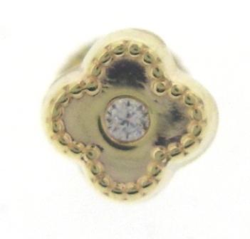 9ct Yellow Gold Single Diamond Rubover Stud Earring