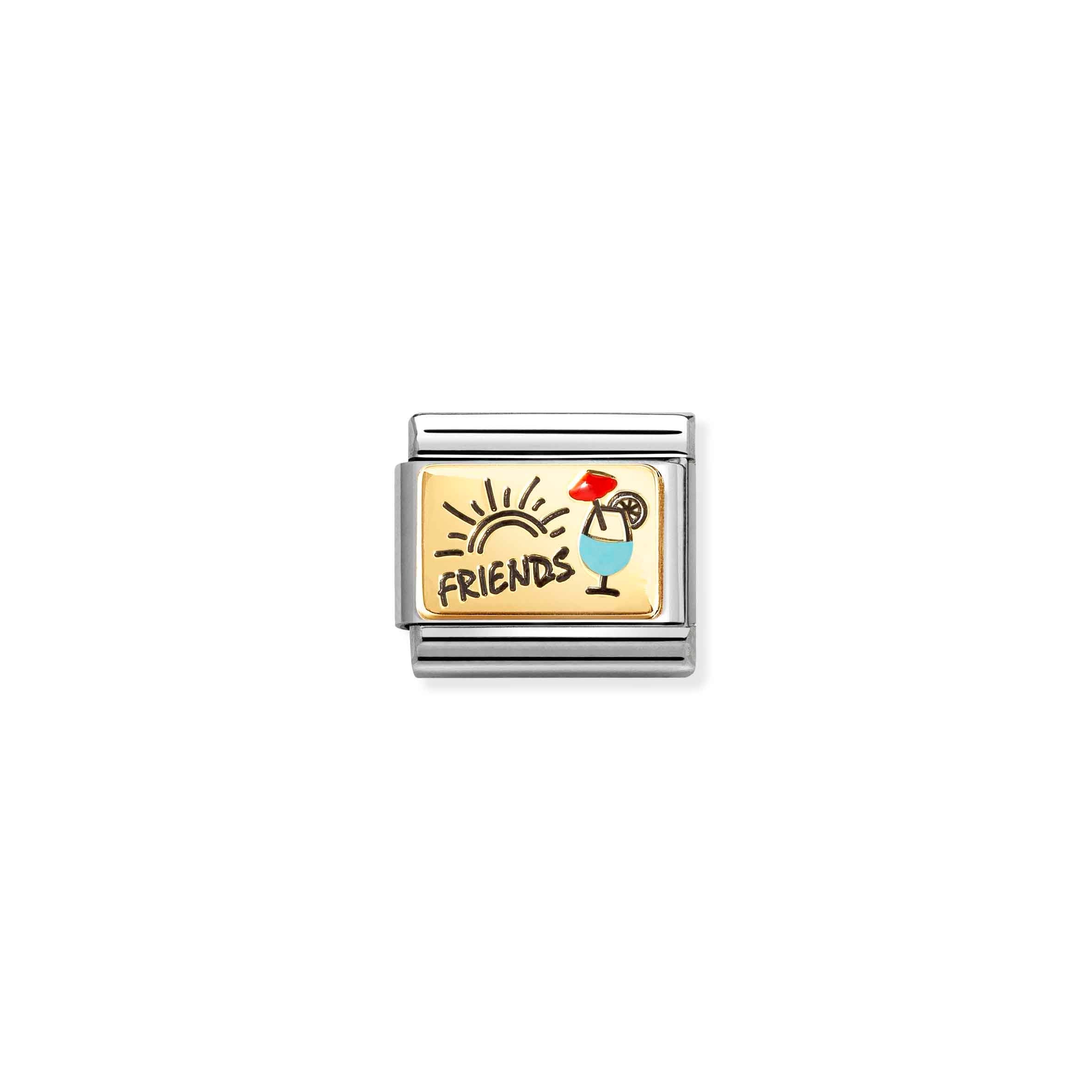Nomination Composable Classic Friends with Cocktails Charm - Stainless Steel & Sterling Silver