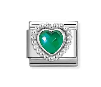 Nomination Composable Classic Green Faceted Heart Charm