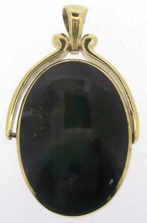 Vintage 9ct Yellow Gold Black And White Mother Of Pearl Double Side Fob