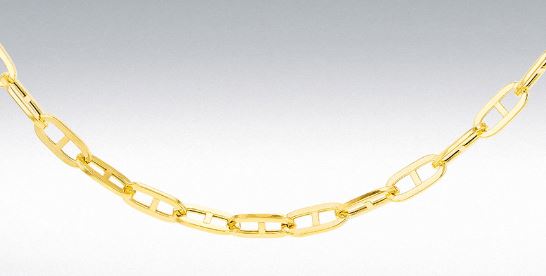 9ct Yellow Gold Small Square Rambo Chain 16 Inch