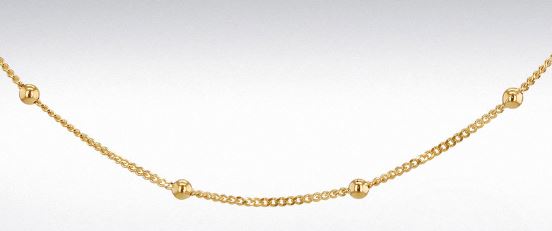 9ct Yellow Gold Curb and Ball Link Chain