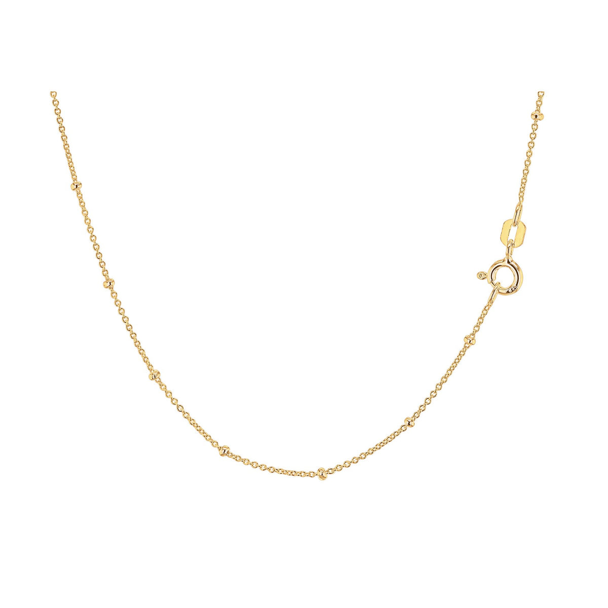 Sterling Silver Yellow Gold Plated Ball & Trace Chain 18'