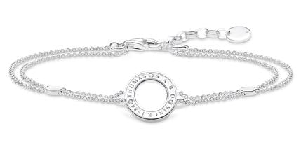 Thomas Sabo Sterling Silver Double Chain Circle Bracelet with Cubic Zirconia