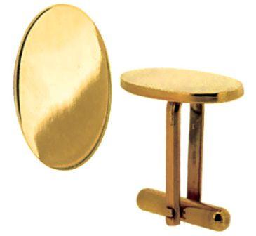 9ct Yellow Gold Oval Plain Swivel Back Cufflinks