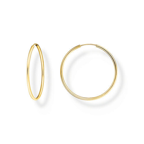Thomas Sabo Sterling Silver Yellow Gold Plated Medium Hoop Earrings