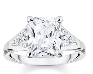 Thomas Sabo Sterling Silver Octagon and Round Ring with Cubic Zirconia
