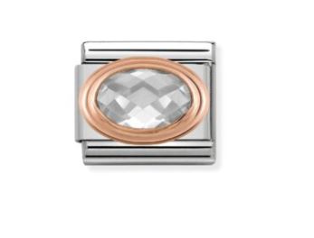 Nomination Composable Classic Rose Gold White Faceted Cubic Zirconia Charm
