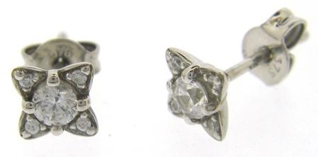 9ct White Gold Cubic Zirconia Stud Earrings