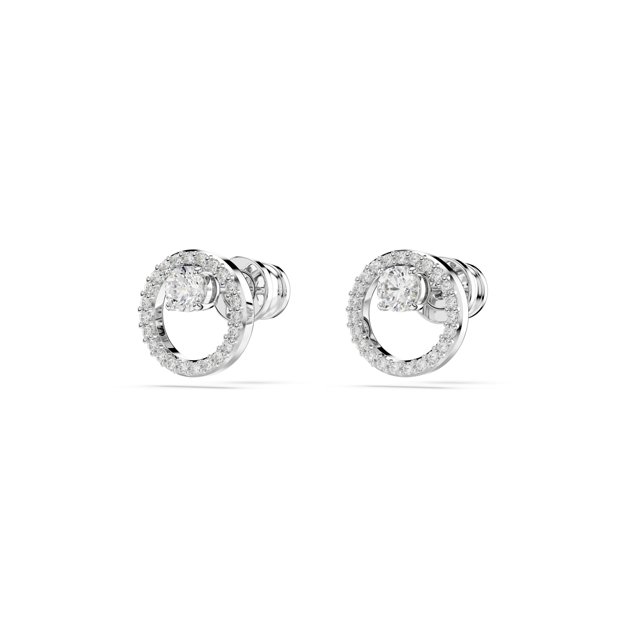 Swarovski Constella Stud Earrings - Rhodium Plated - White Crystals