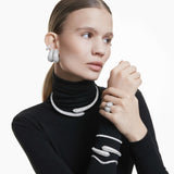 Swarovski Sublima Drop Earrings - Rhodium Plated - Crystal Pearl