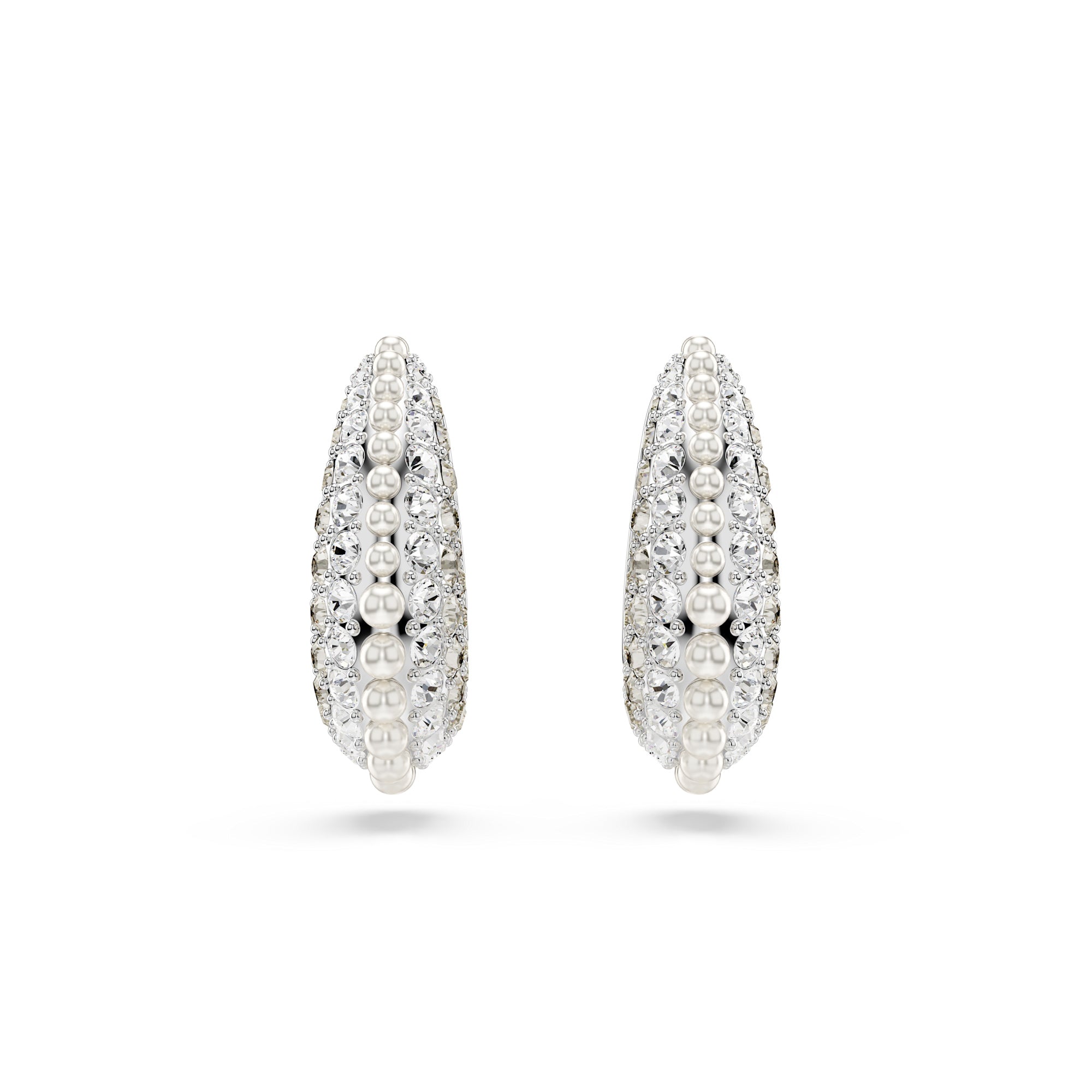 Swarovski Sublima Drop Earrings - Rhodium Plated - Crystal Pearl