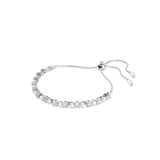 Swarovski Matrix Bracelet - Rhodium Plated - Crystal Pearl