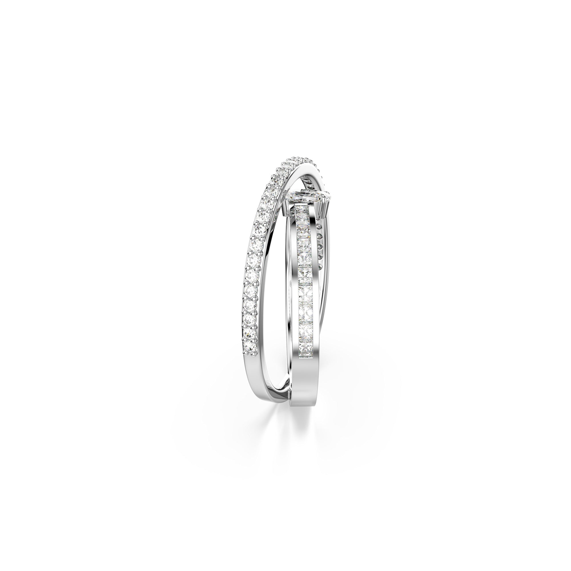 Swarovski Hyperbola Ring - Rhodium Plated - 55 - White Crystals