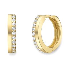 9ct Yellow Gold Cubic Zirconia Huggie Earrings