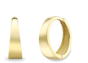 9ct Yellow Gold CZ-Edged Huggie Earrings