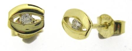 9ct Yellow Gold Cubic Zirconia Circle Earrings