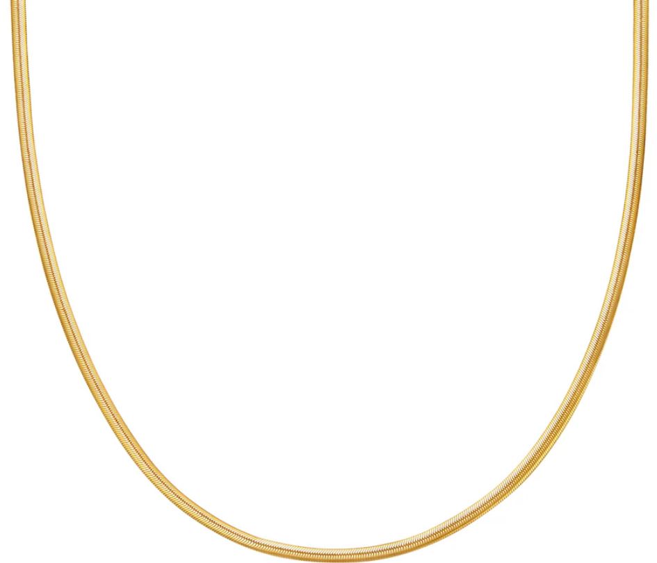 Ania Haie Silver and Yellow Gold Plated Flat Snake Chain Necklace 38-45.5cm
