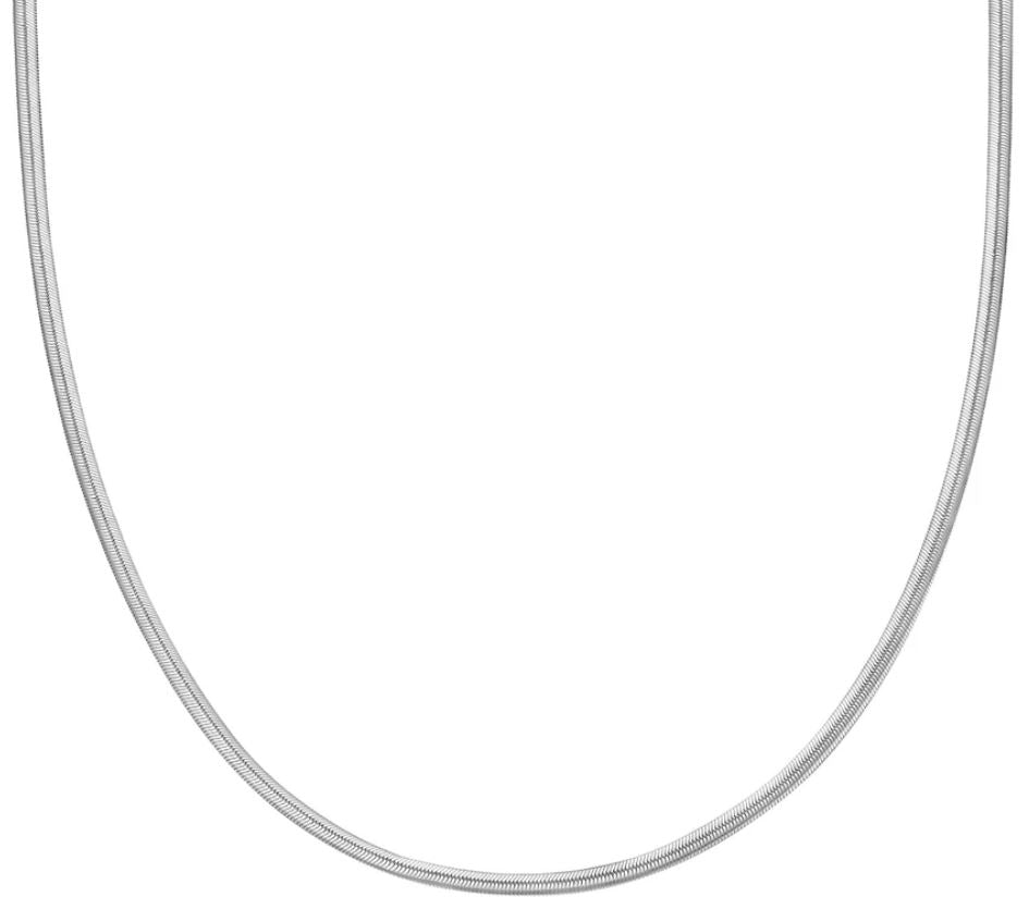 Ania Haie Silver Flat Snake Chain Necklace 38-45.5cm