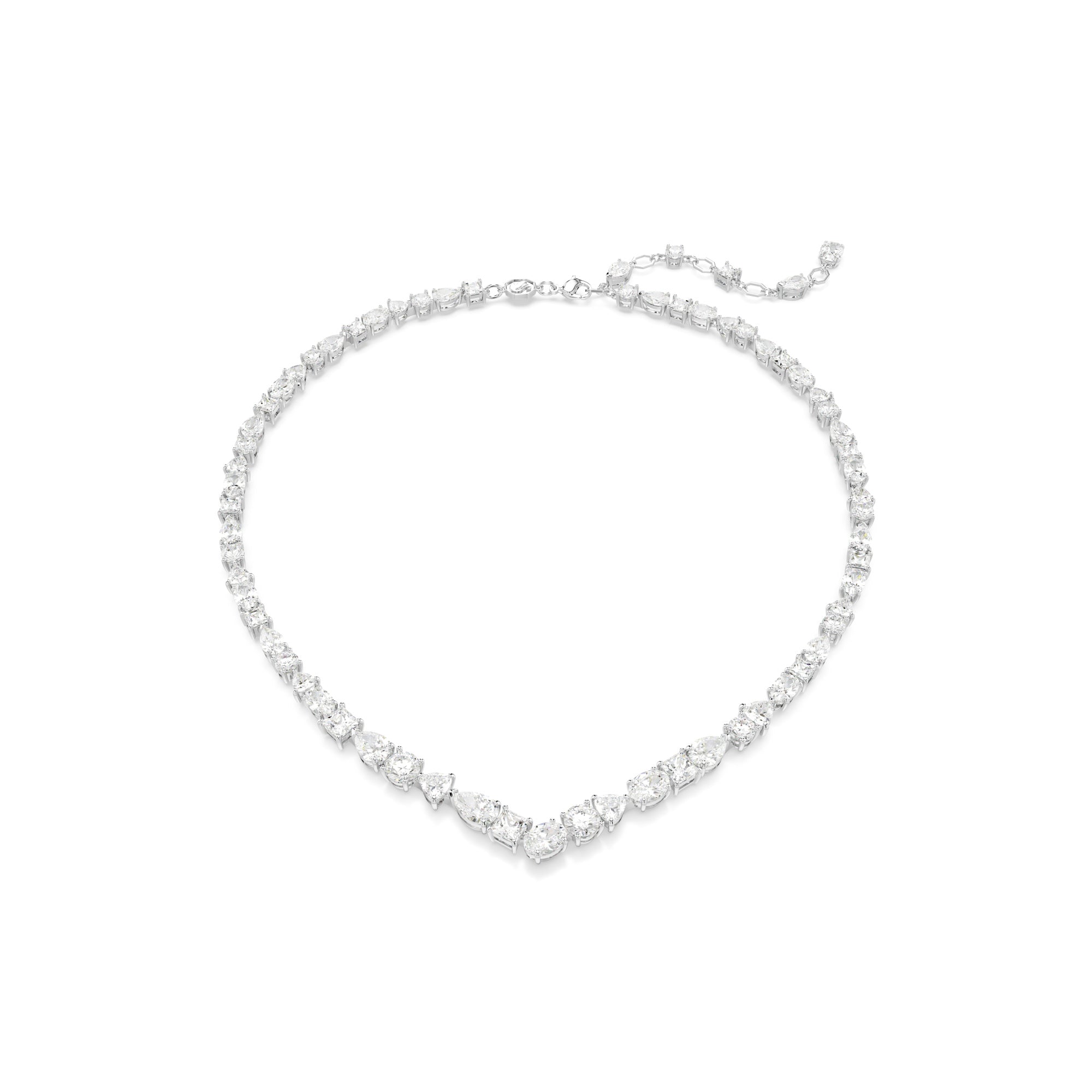 Swarovski Mesmera Necklace - Rhodium Plated - White Crystals