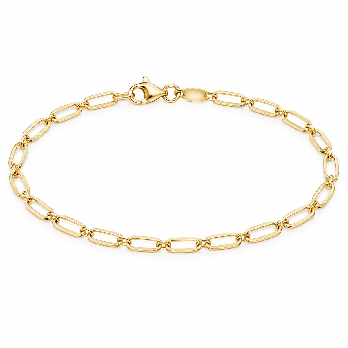 9ct Yellow Gold Paperlink Bracelet 7.25'
