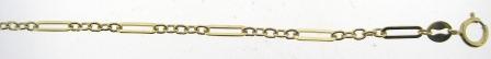 9ct Yellow Gold Paper And Cable Link Bracelet