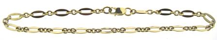 9ct Yellow Gold Oval and Cable Link Bracelet