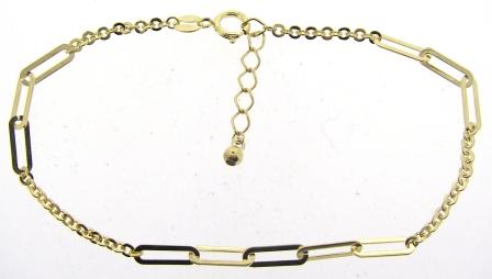 9ct Yellow Gold Paper And Cable Link Bracelet