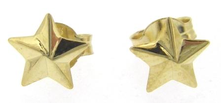 9ct Yellow Gold Star Stud Earrings