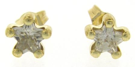9ct Yellow Gold Cubic Zirconia Star Stud Earrings