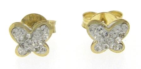9ct Yellow Gold Cubic Zirconia Circle Stud Earrings