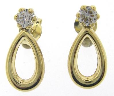 9ct Yellow Gold Cubic Zirconia Pear Shape Earrings