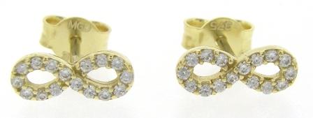 9ct Yellow Gold Cubic Zirconia Circle Stud Earrings