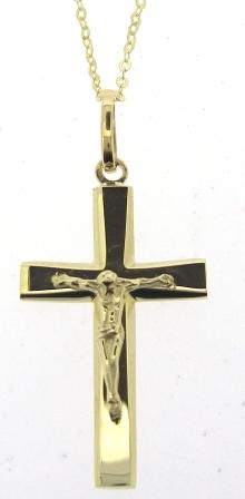 9ct Yellow Gold Crucifix Pendant and Chain Necklace