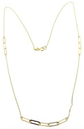 9ct Yellow Gold Paper & Cable Link Necklace